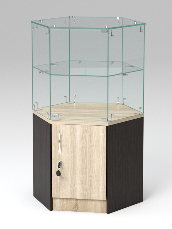 Прилавок РОМБ №1б (дверка в накопителе), Дуб Сонома и Дуб Венге