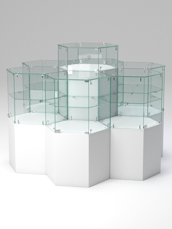 Комплект прилавков РОМБ №1, Белый