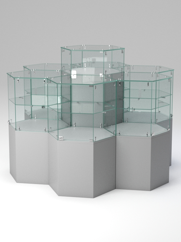 Комплект прилавков РОМБ №1, Серый