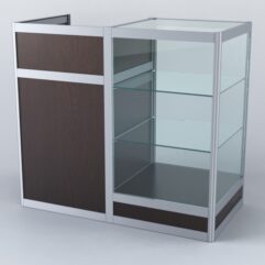 Прилавок под кассу из профиля №4 (без дверок), Дуб Венге