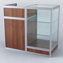 Прилавок под кассу из профиля №4 (без дверок), Орех