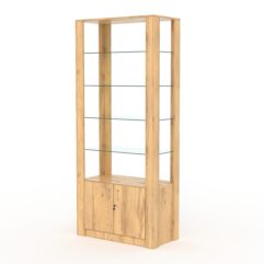 Витрина МОДЕРН №1 (без дверок, открытая по периметру), Дуб Золотистый