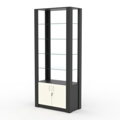 Витрина МОДЕРН №1 (без дверок, открытая по периметру), Черный и Белый
