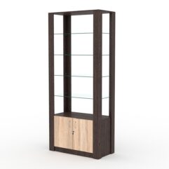 Витрина МОДЕРН №1 (без дверок, открытая по периметру), Дуб Венге и Дуб Сонома