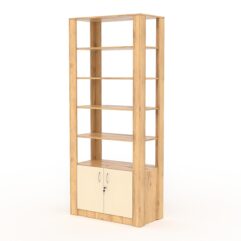 Витрина МОДЕРН №2 (без дверок, открытая по периметру), Дуб Золотистый и Крем Вайс