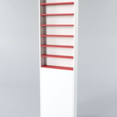 Стеллаж для нейл баров №1, Белый + красный