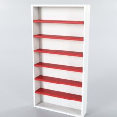 Стеллаж для нейл баров навесной №1, Белый + красный