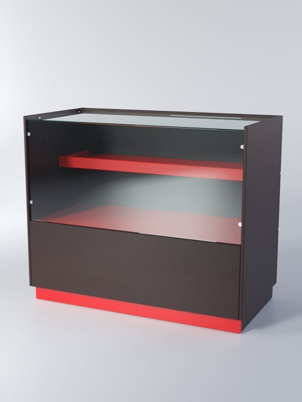 Прилавок РОНА №4, Дуб Венге + Красный