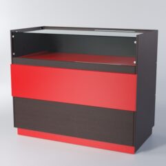 Прилавок РОНА №5, Дуб Венге + Красный