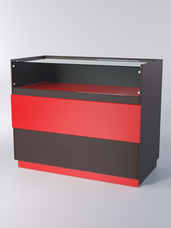 Прилавок РОНА №5, Дуб Венге + Красный