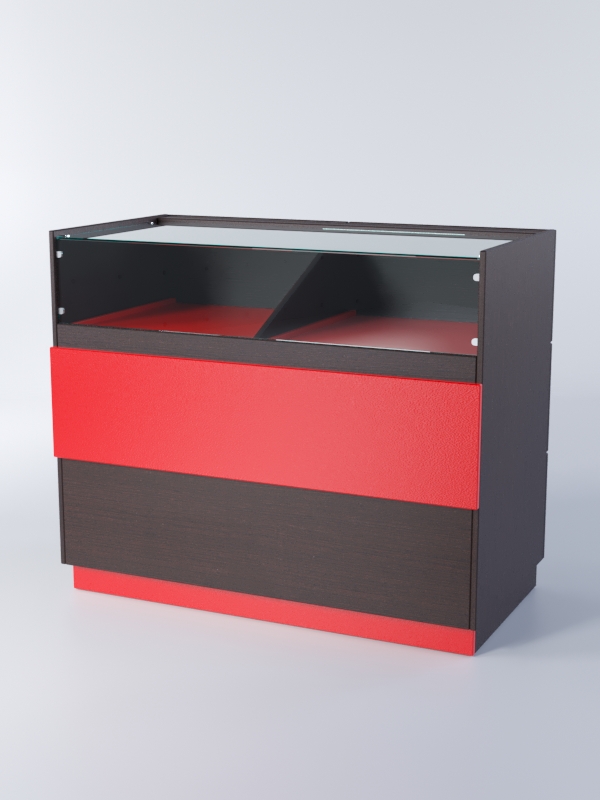 Прилавок РОНА №6, Дуб Венге + Красный