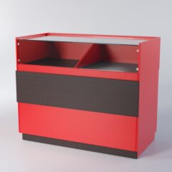 Прилавок РОНА №6А, Красный+Дуб Венге