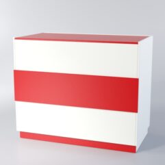 Прилавок РОНА №7-1, Белый + красный