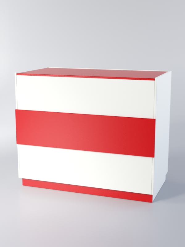 Прилавок РОНА №7-1, Белый + красный