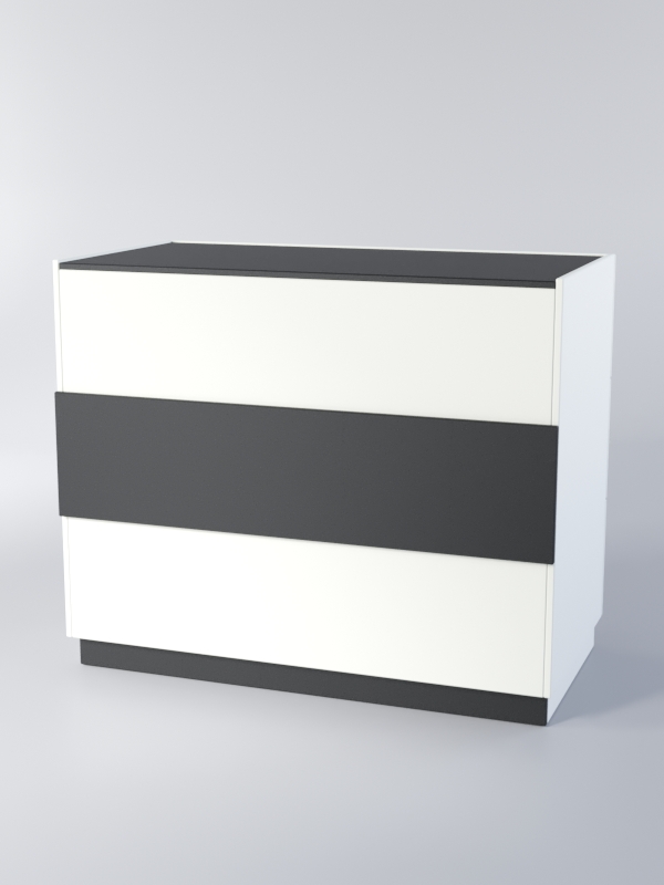 Прилавок РОНА №7-1, Белый+Черный