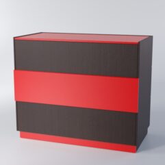 Прилавок РОНА №7-1, Дуб Венге + Красный