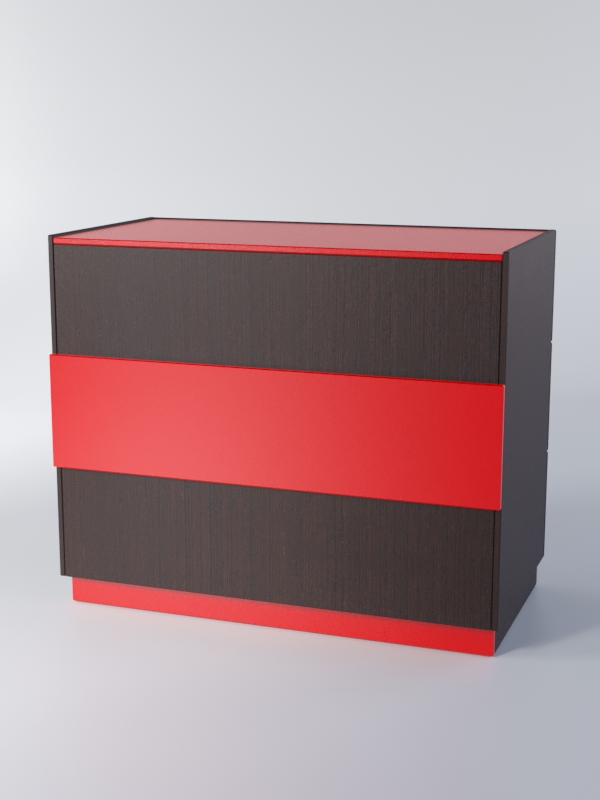 Прилавок РОНА №7-1, Дуб Венге + Красный