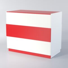 Прилавок РОНА №7-2, Белый + красный