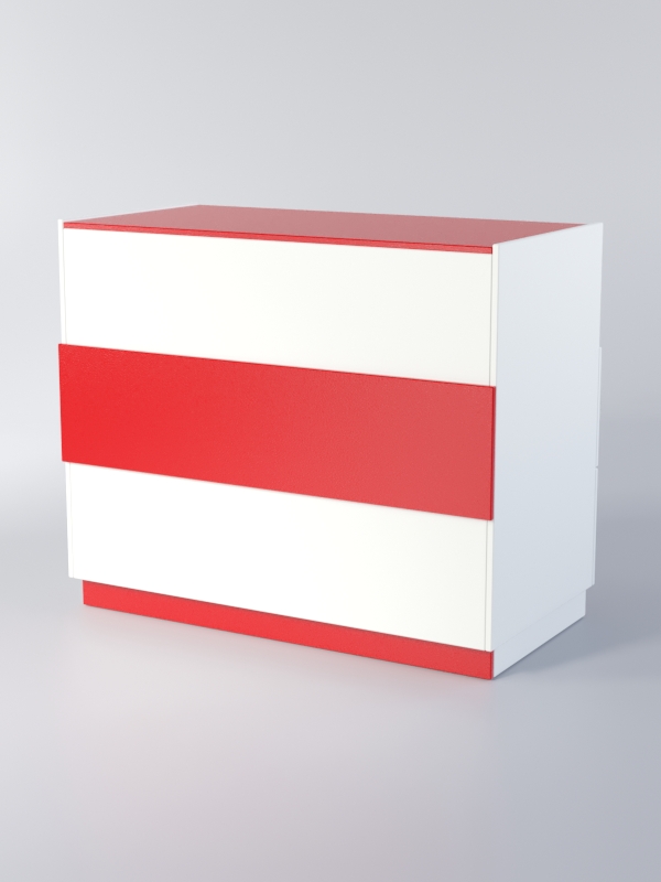 Прилавок РОНА №7-2, Белый + красный