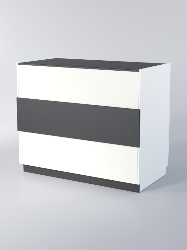 Прилавок РОНА №7-2, Белый+Черный