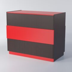 Прилавок РОНА №7-2, Дуб Венге + Красный