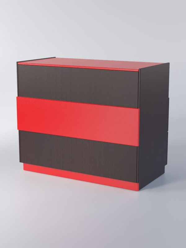 Прилавок РОНА №7-2, Дуб Венге + Красный