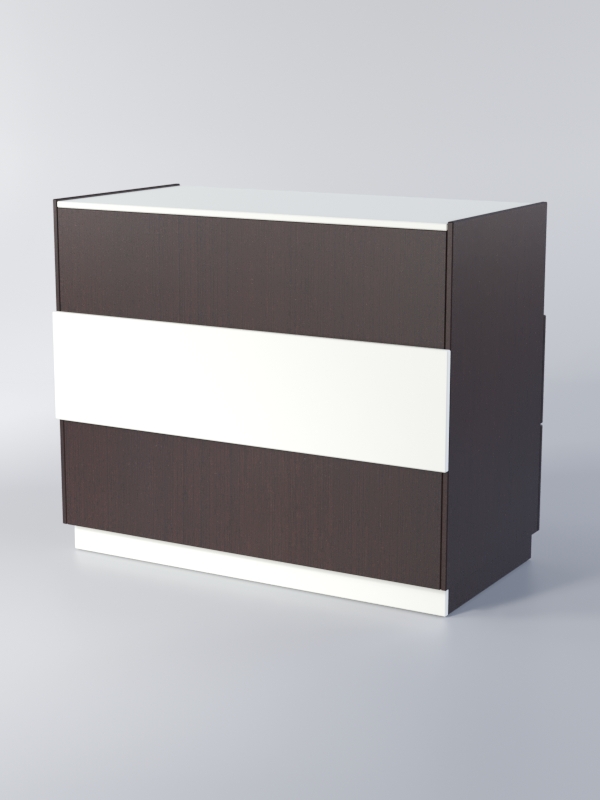 Прилавок РОНА №7-2, Дуб Венге + Белый