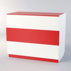 Прилавок РОНА №7-3, Белый + красный