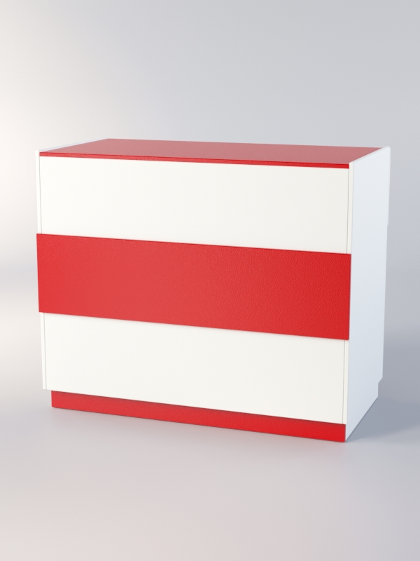 Прилавок РОНА №7-3, Белый + красный