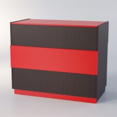 Прилавок РОНА №7-3, Дуб Венге + Красный