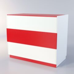 Прилавок РОНА №7-4, Белый + красный