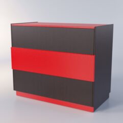 Прилавок РОНА №7-4, Дуб Венге + Красный