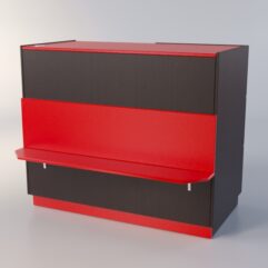 Прилавок РОНА №8-1, Дуб Венге + Красный