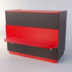 Прилавок РОНА №8-2, Дуб Венге + Красный