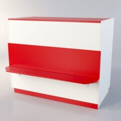 Прилавок РОНА №8-3, Белый + красный