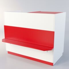 Прилавок РОНА №9-1, Белый + красный