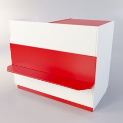 Прилавок РОНА №9-3, Белый + красный