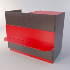 Прилавок РОНА №9-3, Дуб Венге + Красный