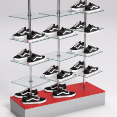 Стойка JOK под обувь №1, Серый и Красный