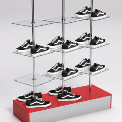 Стойка JOK под обувь №2, Серый и Красный