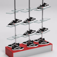 Стойка JOK под обувь №4, Серый и Красный