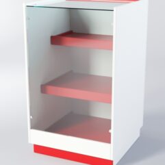 Прилавок РОНА №1-600мм, Белый + красный