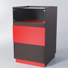 Прилавок РОНА №5-600мм, Дуб Венге + Красный