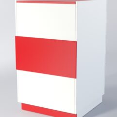 Прилавок РОНА №7-1-600мм, Белый + красный