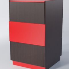 Прилавок РОНА №7-1-600мм, Дуб Венге + Красный