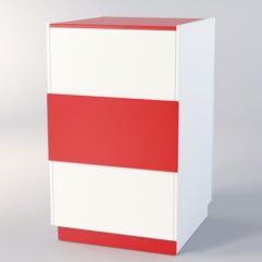 Прилавок РОНА №7-2-600мм, Белый + красный