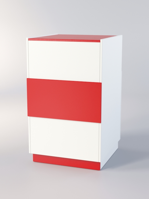 Прилавок РОНА №7-2-600мм, Белый + красный