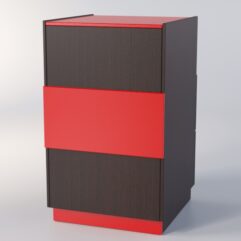 Прилавок РОНА №7-2-600мм, Дуб Венге + Красный