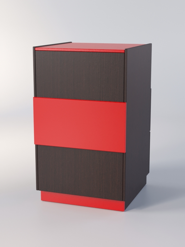 Прилавок РОНА №7-2-600мм, Дуб Венге + Красный