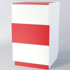 Прилавок РОНА №7-3-600мм, Белый + красный